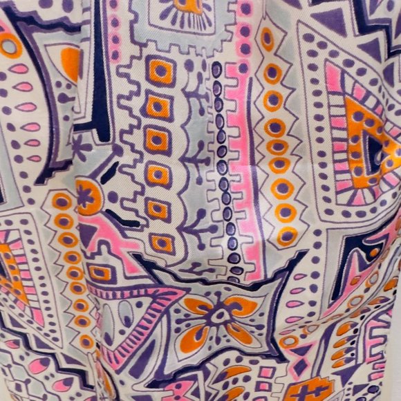 Silky Rectangle Scarf or Belt Silky Lightweight Vivid MultiColor Pattern 70"x8" - Picture 3 of 6